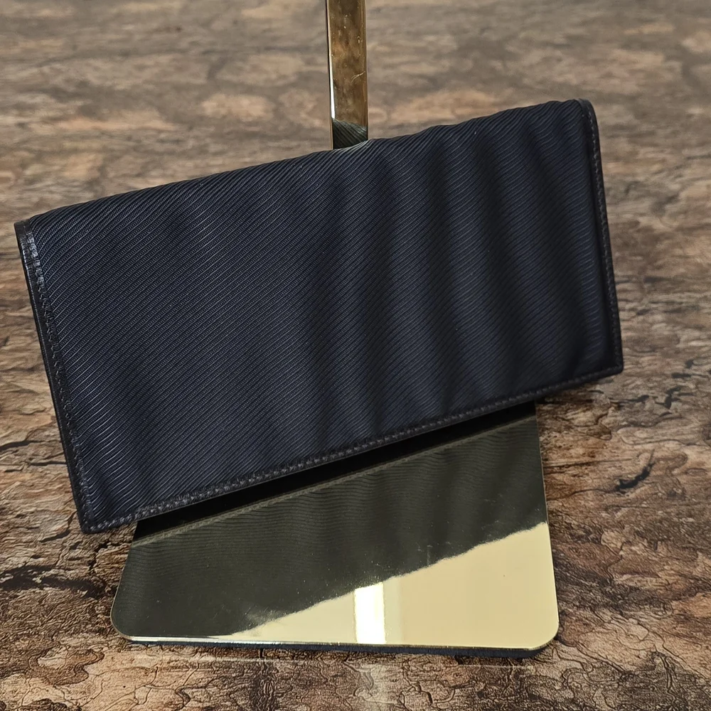 Dunhill London Black Continental Wallet Nylon Canvas & Leather Trim NEW w/ Box